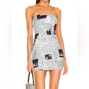 Revolve/Super Down Newspaper Print Mini Dress